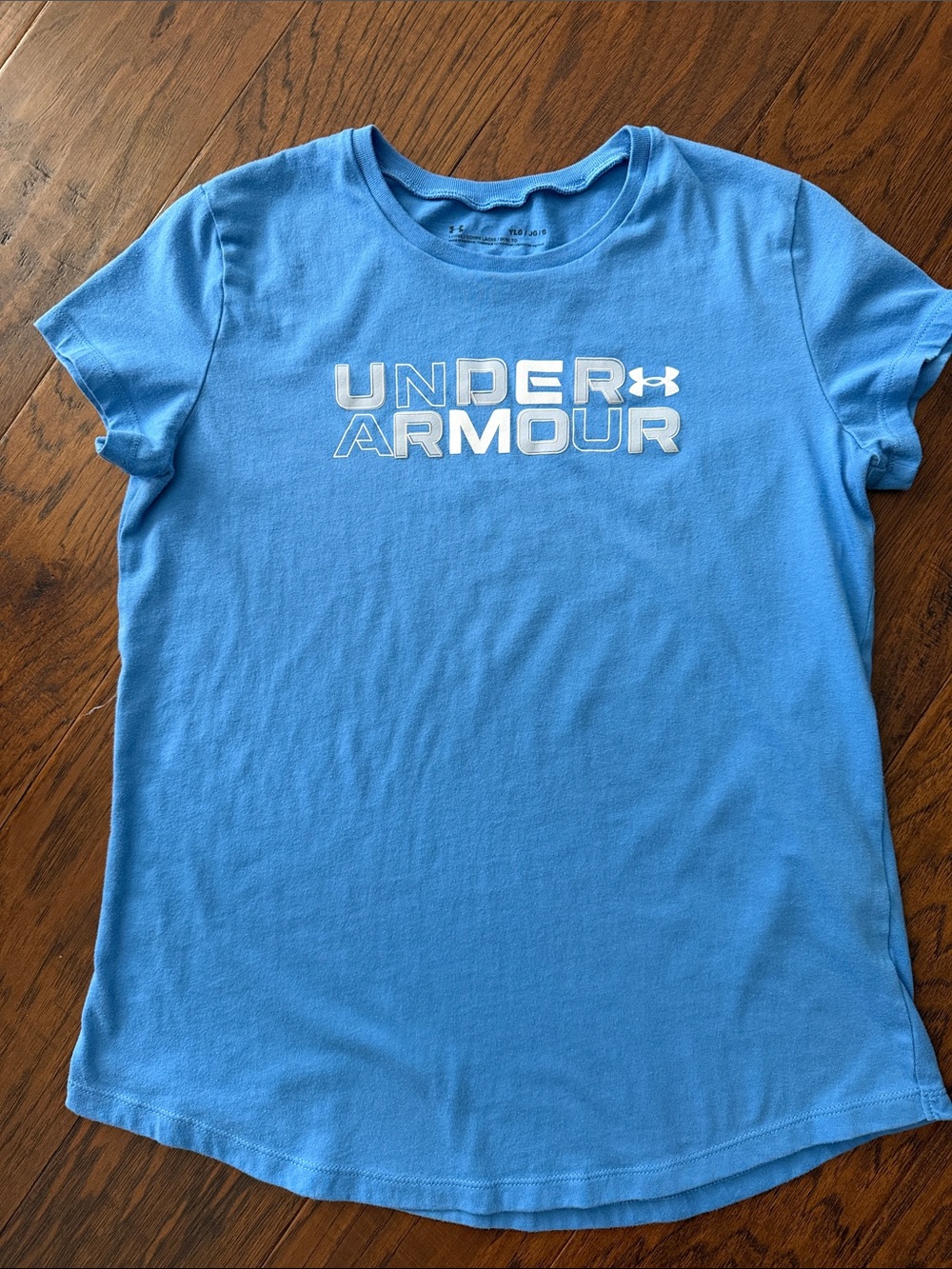 Under Armour Girls' Light Blue Logo Short Sleeve Tee
